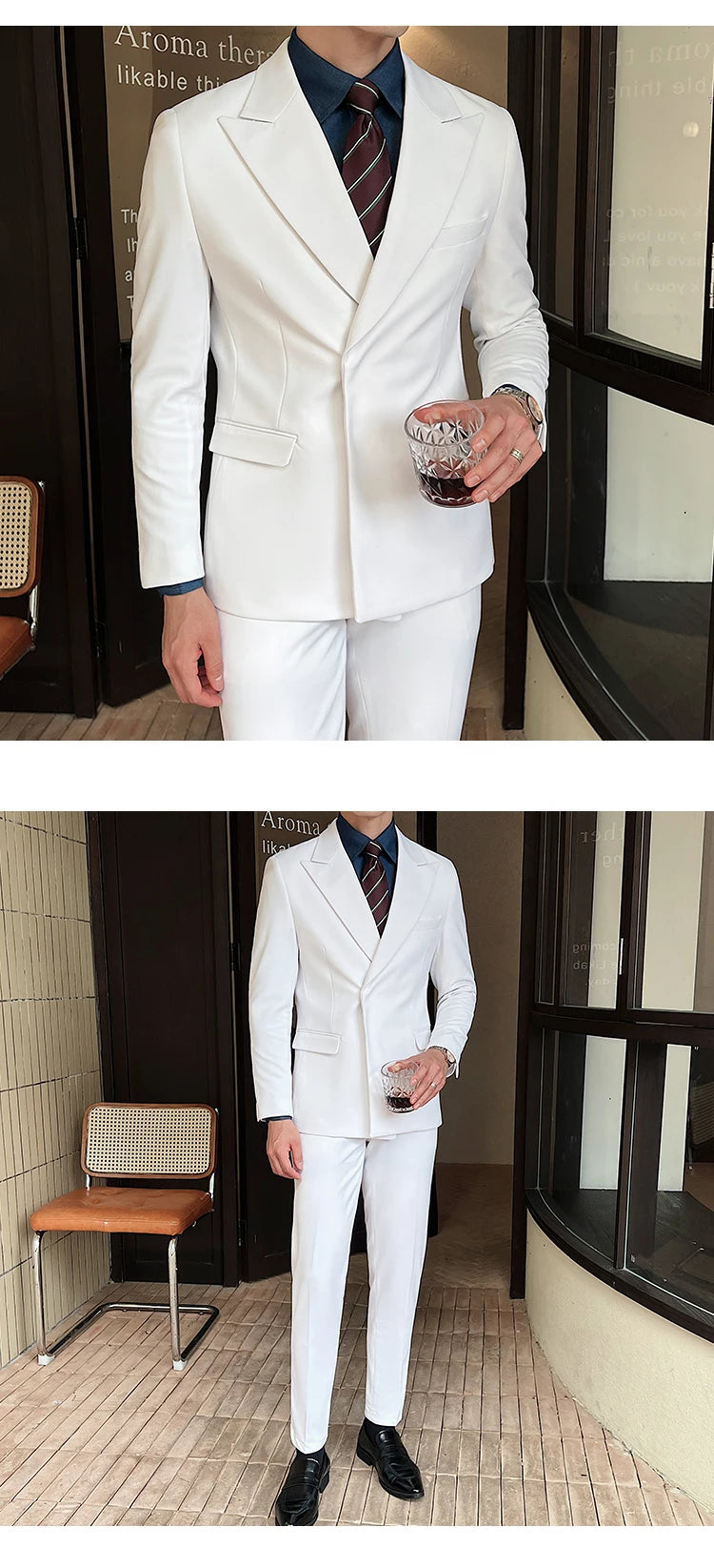 2025 New Trend Simple Temperament British Style (suit + Trousers) Fashion Handsome Light Luxury Slim Solid Color Two-piece Set