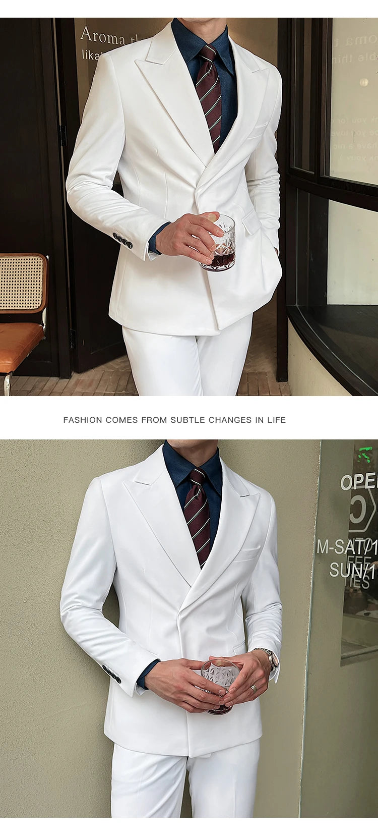 2025 New Trend Simple Temperament British Style (suit + Trousers) Fashion Handsome Light Luxury Slim Solid Color Two-piece Set