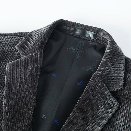 2025 New corduroy suit jacket two-button slim fashion handsome with all autumn and winter business single west