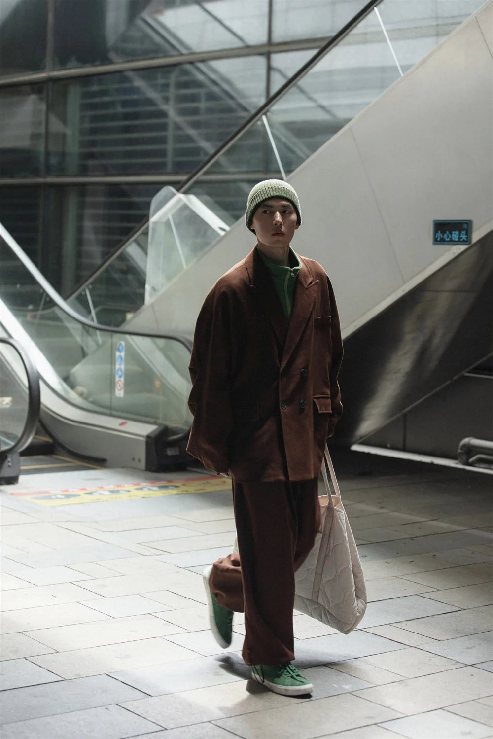 Autumn Men Double Breasted Japanese Streetwear Vintage Oversized Loose Casual Blazers Suit Jacket Male Coat Blaser Masculino