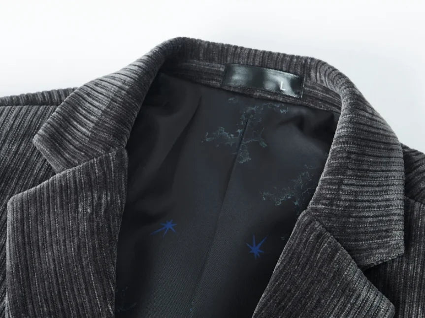 2025 New corduroy suit jacket two-button slim fashion handsome with all autumn and winter business single west