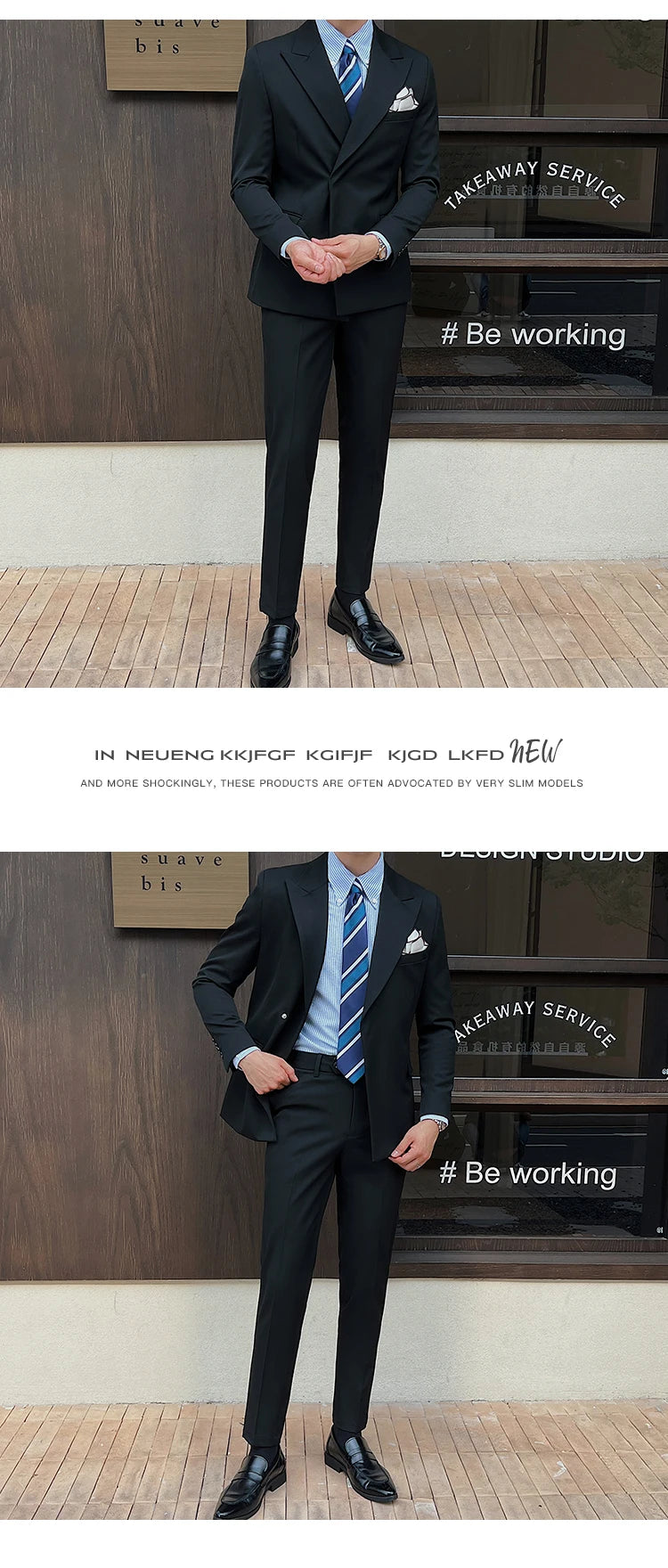 2025 New Trend Simple Temperament British Style (suit + Trousers) Fashion Handsome Light Luxury Slim Solid Color Two-piece Set