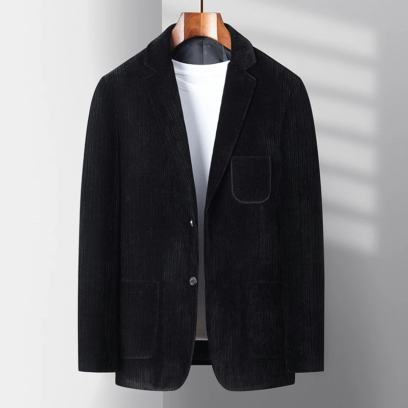 2025 New corduroy suit jacket two-button slim fashion handsome with all autumn and winter business single west