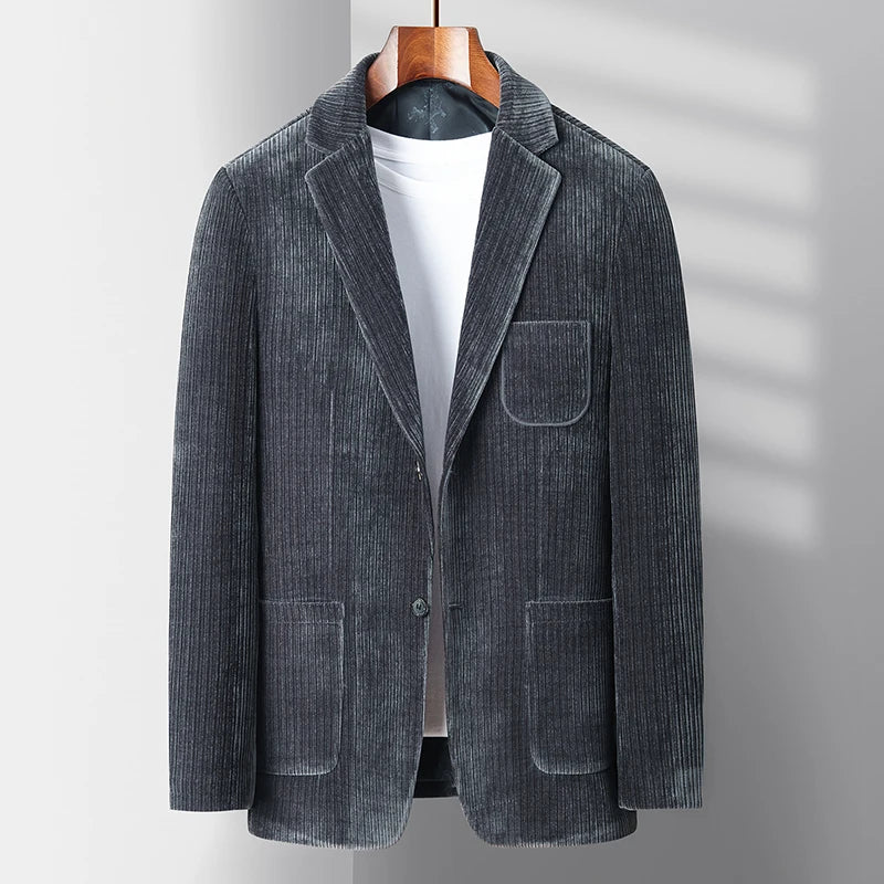 2025 New corduroy suit jacket two-button slim fashion handsome with all autumn and winter business single west